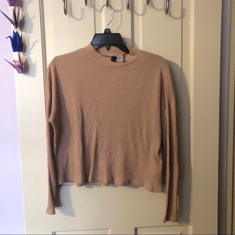 H&M Turtleneck Ribbed Long Sleeve Top